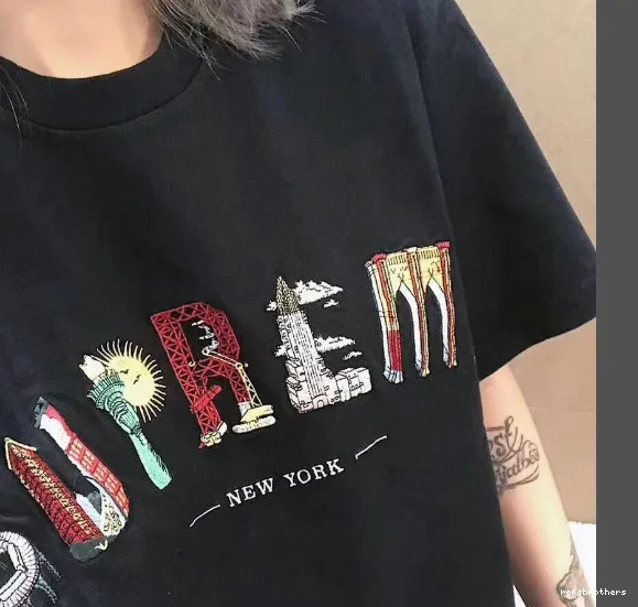 Short Black Logo City Embroidery Rainbow City Arc Tee Arc XL S M L sleeved T-shirt White and 19SS 0928